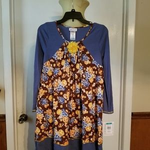 Girls Knee Length Long Sleeve Dress